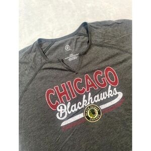 Vintage NHL Chicago Blackhawks Ice‎ Hockey Shirt Womens Large Gray Graphic NWT